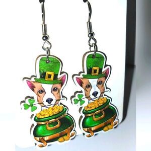Super cute St Patrick's lucky green earrings